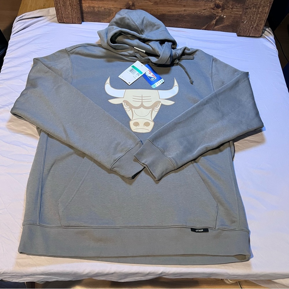 Nike NBA Chicago Bulls Hoodie XL Gray Sweatshirt FZ0593-002 Men’s Basketball